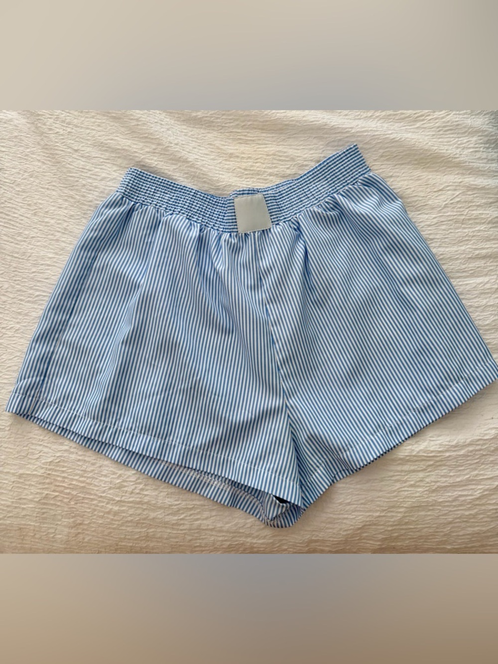 Princess Polly Blue & White Striped High-Waist Bermuda Shorts